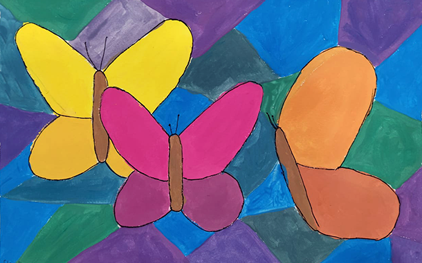 Mariposas en Colores primarios, Claudia de 11 años