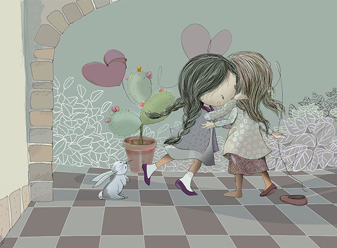 Dibujo digital infantil Abrazo